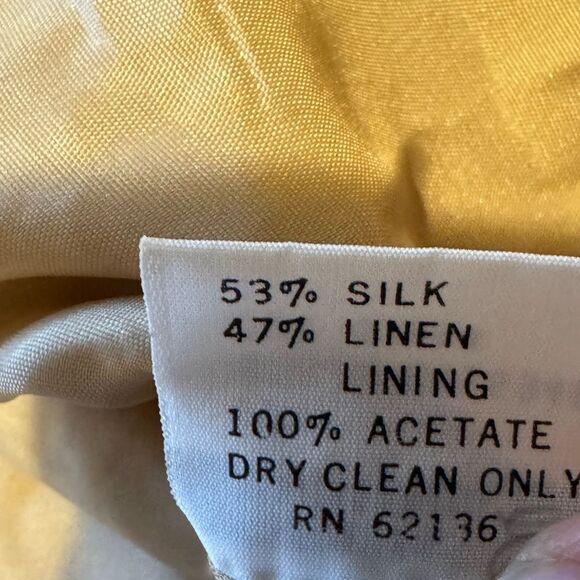 GUESS COLLECTION Women Size 10 Silk Linen Blend Blazer style Jacket Preppy - Picture 7 of 7